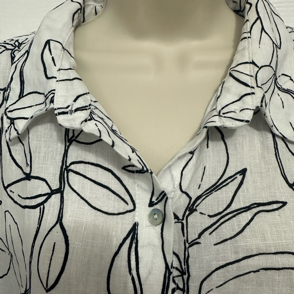 Women’s Cynthia Rowley Black and White Leaf Print tunic dress - Picture 4 of 6